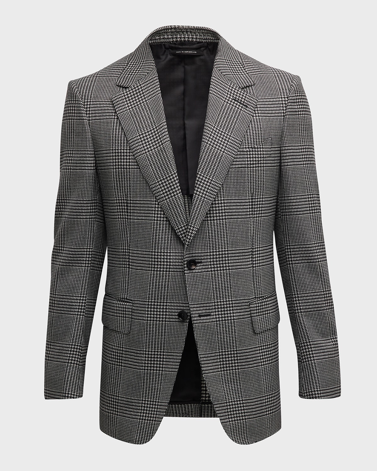 Tom Ford Men's Shelton Glen Plaid Sport Jacket In Black White