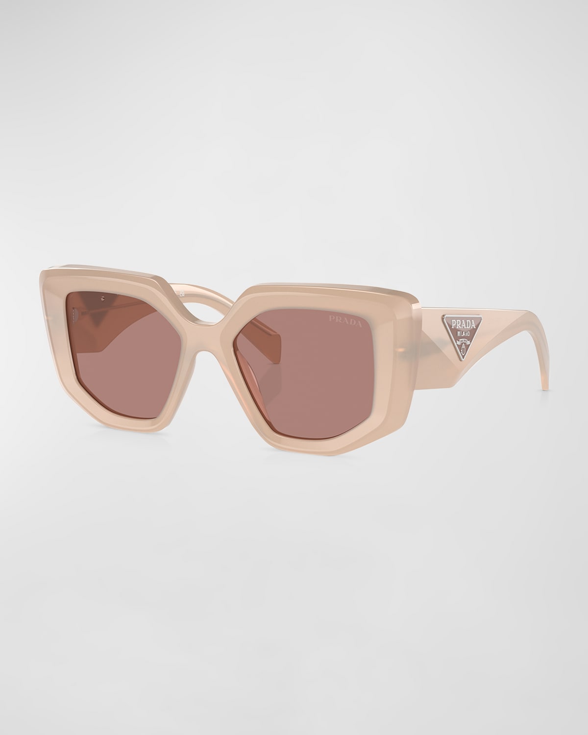 Shop Prada Pr 14zs Acetate Butterfly Sunglasses In Lite Brown