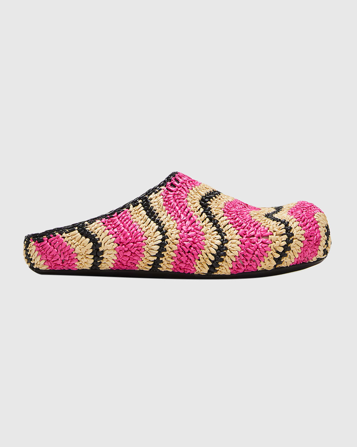 Marni Sabot Colorblock Woven Mules In Fuchsianatural