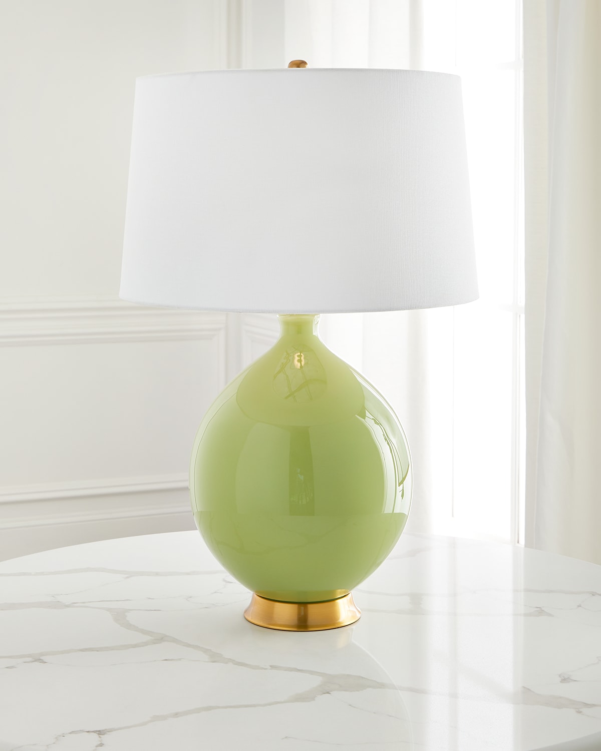 Old World Design Westin Large Round Lamp In Green