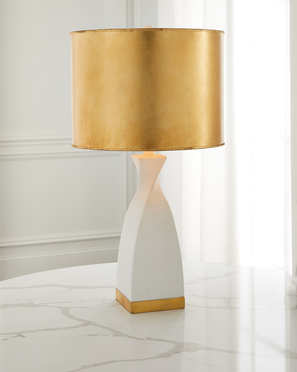 Old World Design Hayden Gesso Table Lamp In White