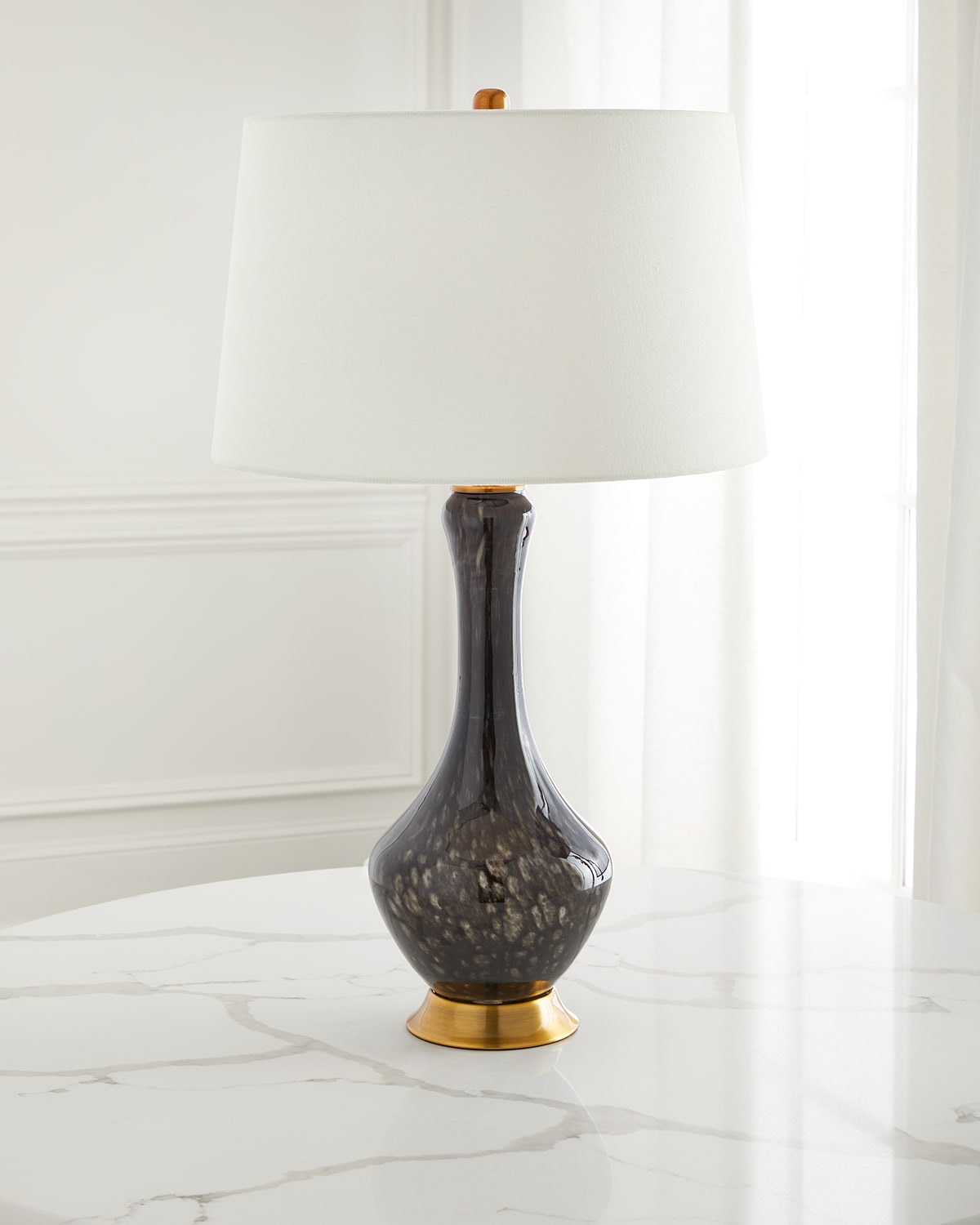 Old World Design Landon Hand-blown Glasslamp In Black