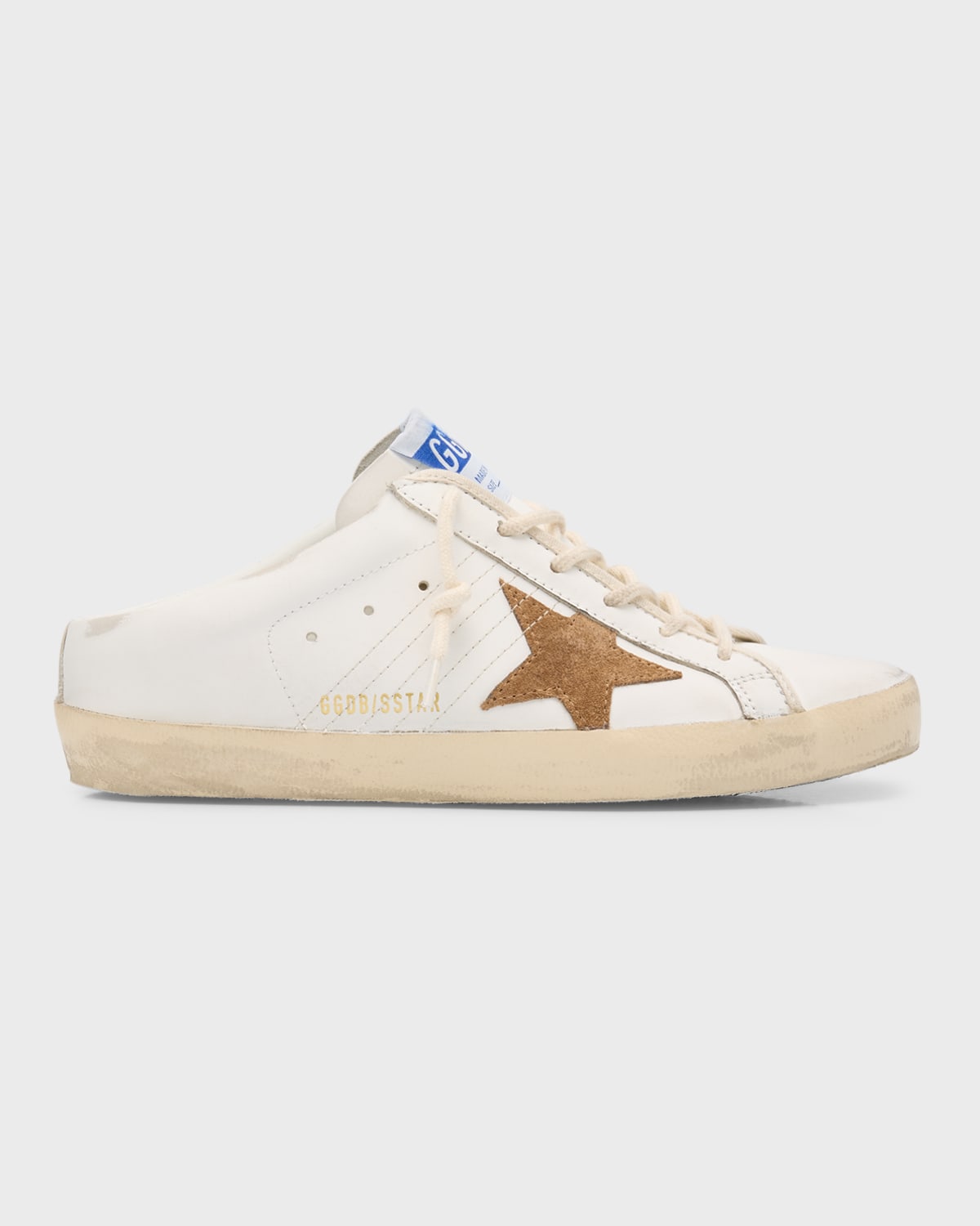 Golden Goose Superstar Sabot Mixed Leather Sneakers In White Tobacco