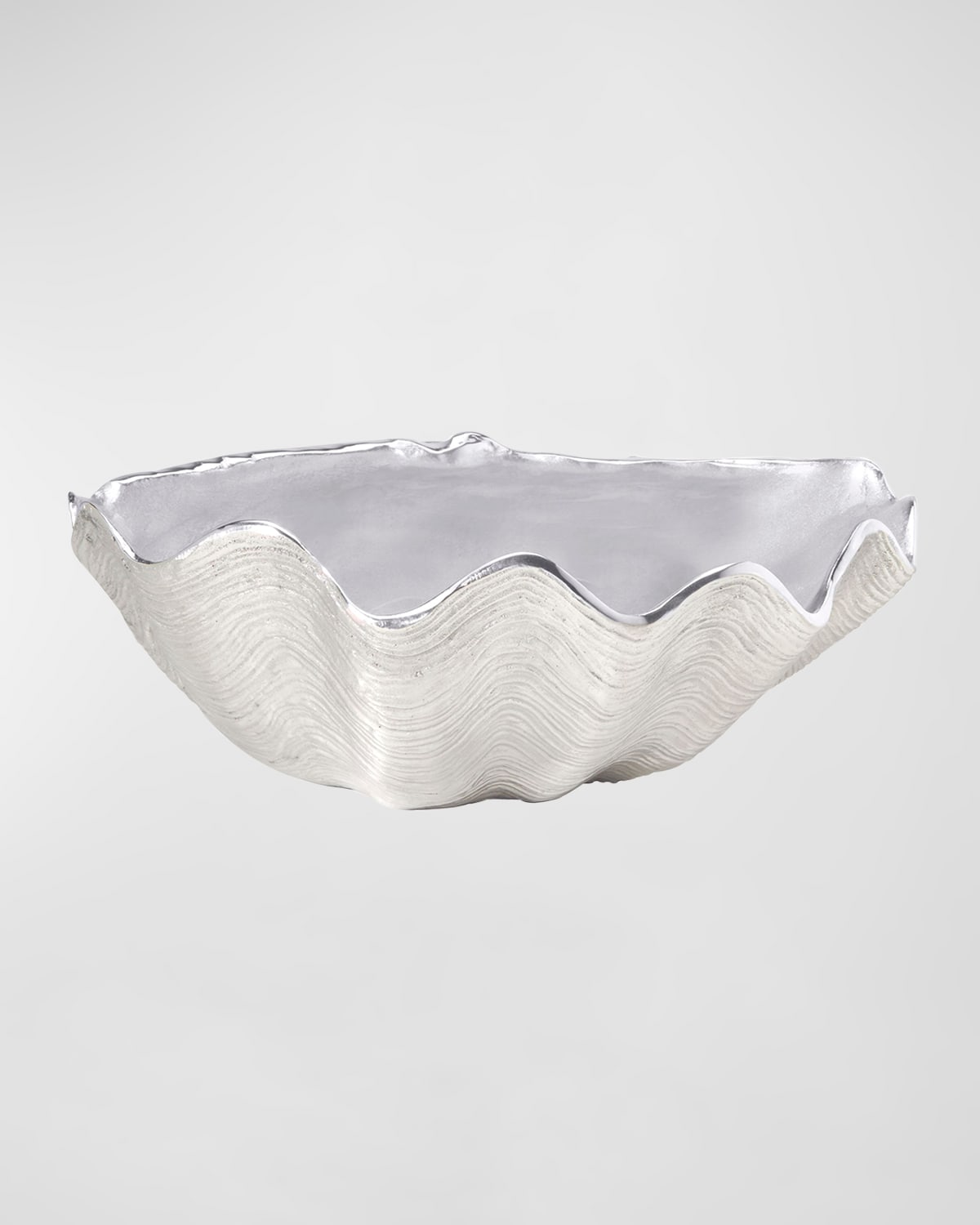 Mariposa Seaside Ruffled Edge Scallop Dish In Silver