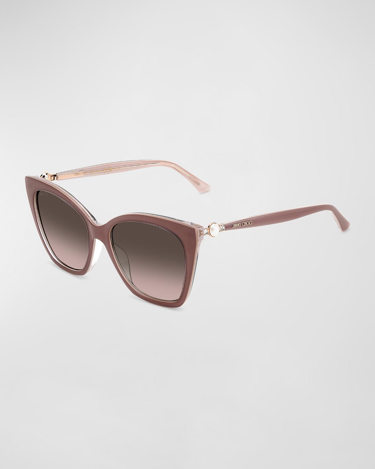 Jimmy Choo Ruags 56mm Gradient Square Cat Eye Sunglasses Jimmy Choo Cat Eye Rua /G Sunglasses MF7IR Pearled Gray 56mm  main image 2