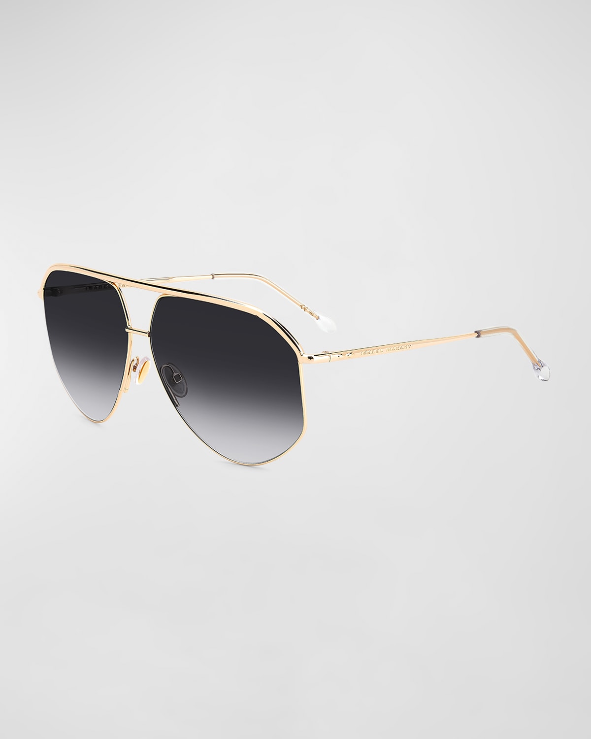 Isabel Marant Wild Metal 64mm Gradient Oversize Aviator Sunglasses In 9o Rose Gold