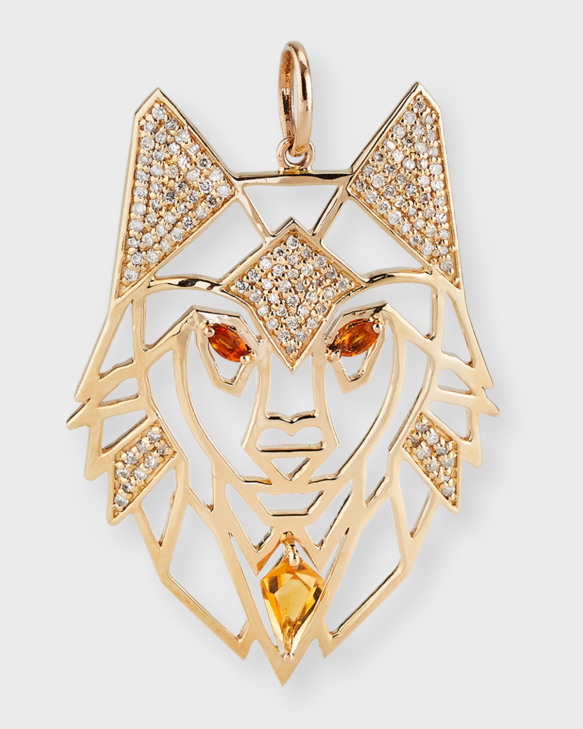 Siena Lasker 14k Yellow Gold Diamond And Citrine Lion Charm