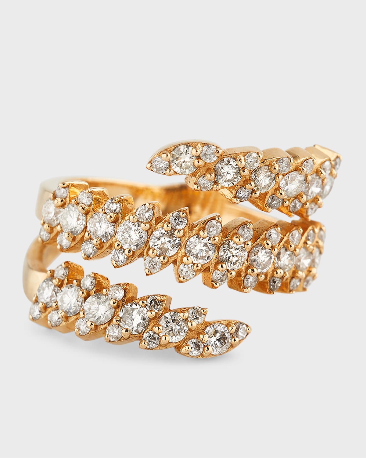 14K Yellow Gold Diamond Marquis Wrap Ring, Size 7