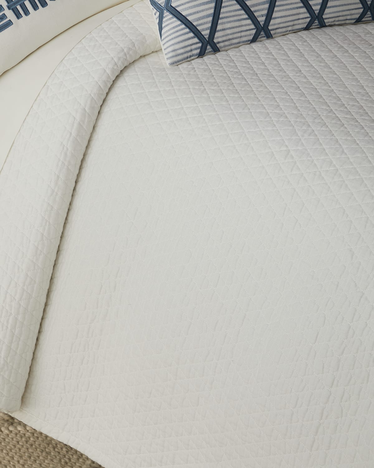 LILI ALESSANDRA DOVE DIAMOND QUILTED QUEEN COVERLET