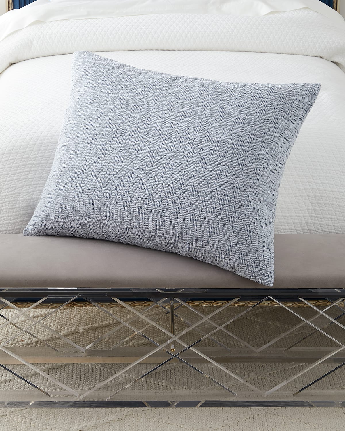 Lili Alessandra River Luxe Euro Pillow In Blue