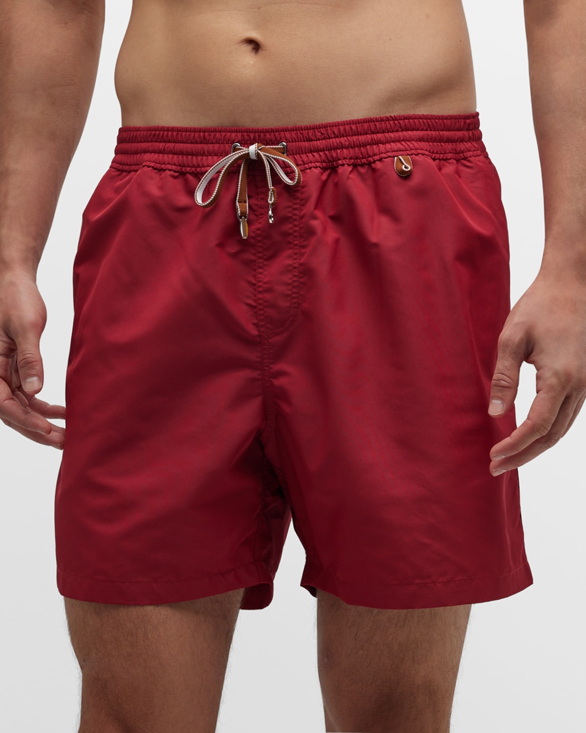 Loro Piana Men's Bay Swim Trunks In Flame Red