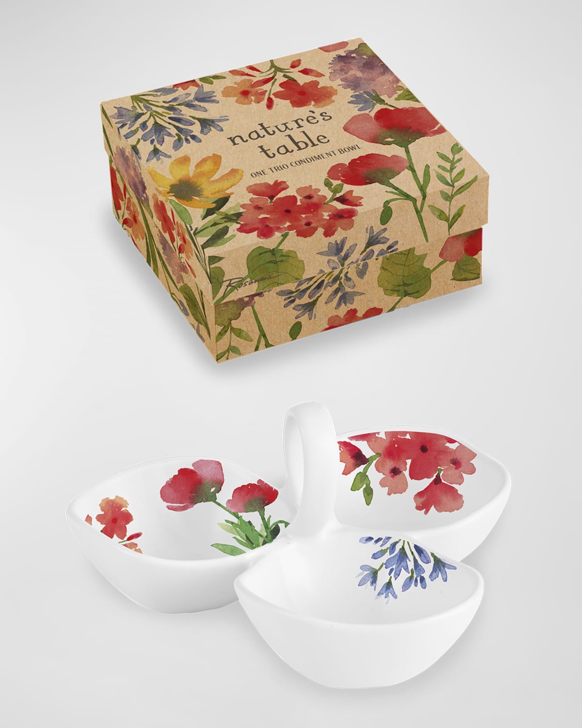 Nature's Table Floral Trio Dish 7" - Set of 2
