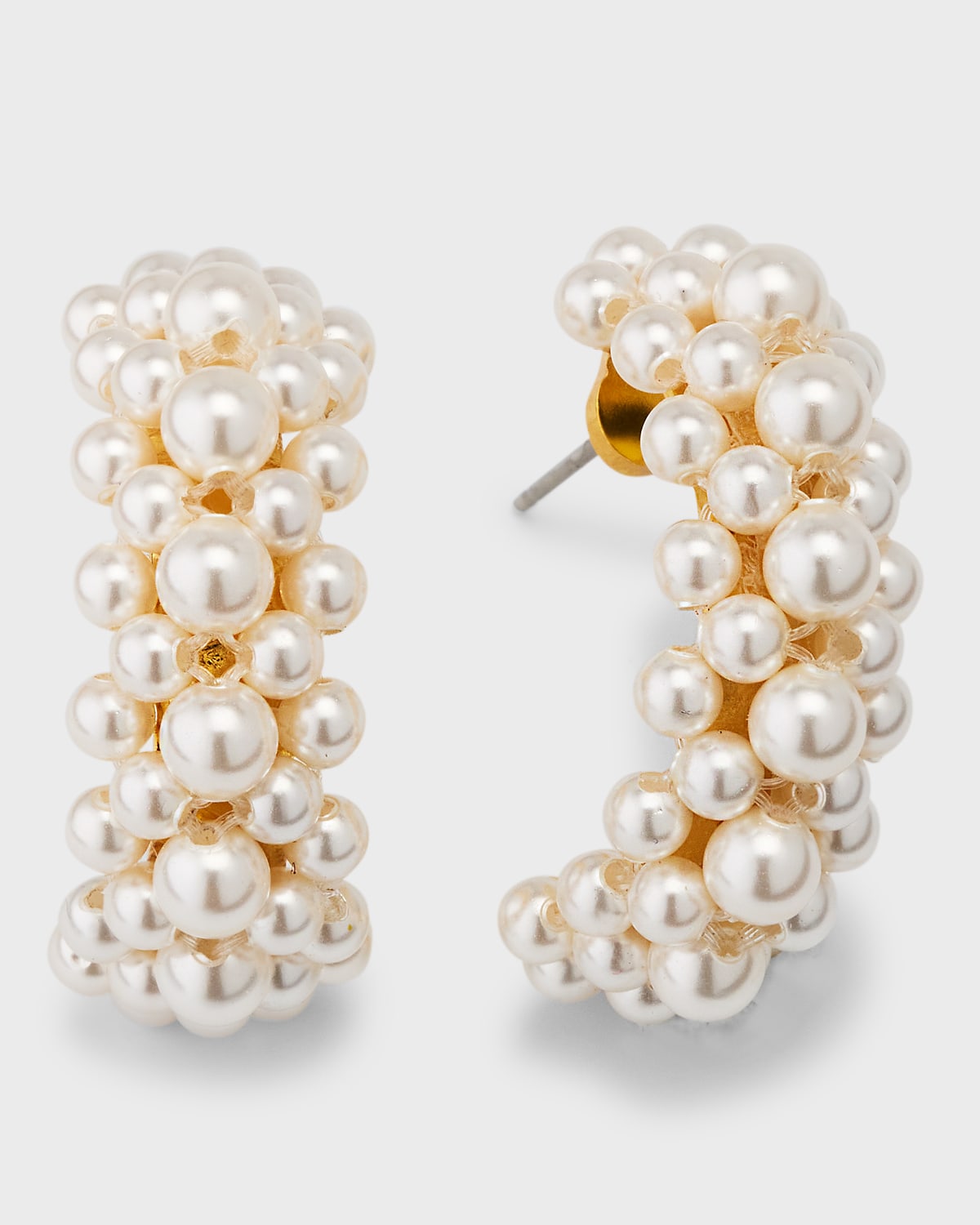 Jennifer Behr Irene Hoop Earrings In Pearl-gold