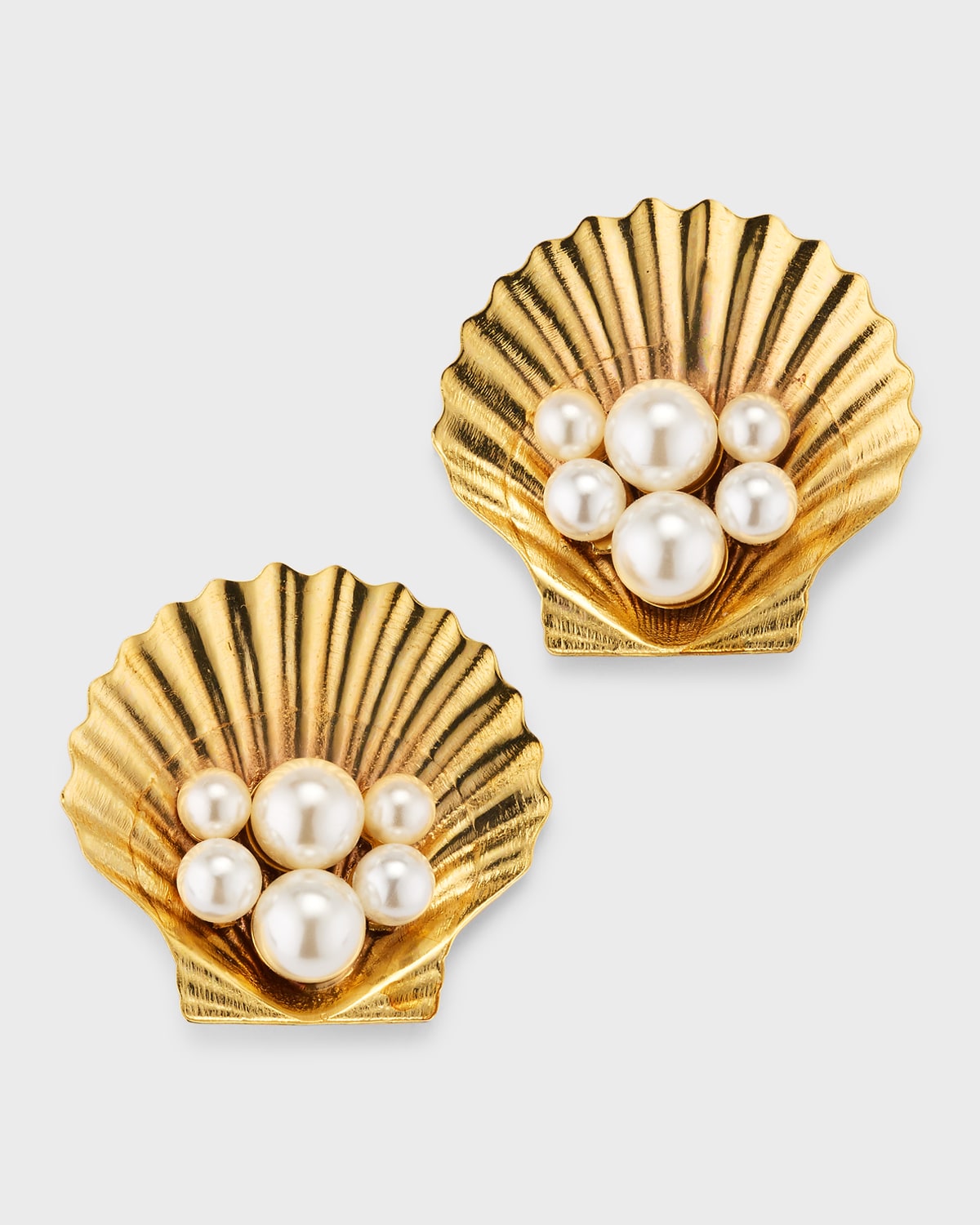 Jennifer Behr Sedna Seashell Stud Earrings In Gold