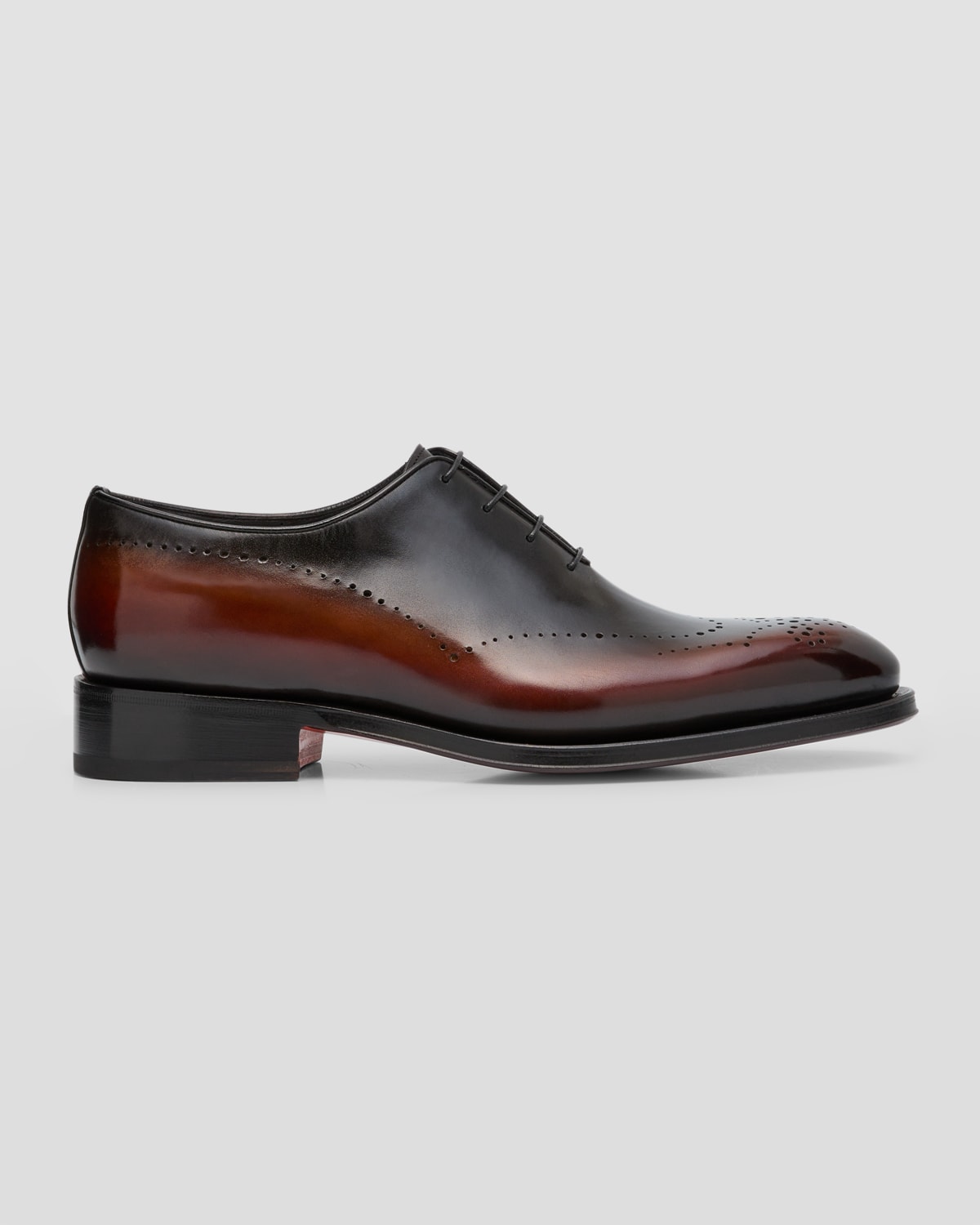 Shop Santoni Men's Kaj Bicolor Brogue Leather Oxfords In Black