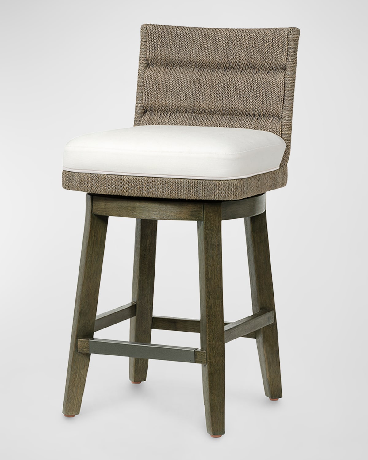 Palecek Bartley Swivel Counter Stool, 24" In Gray