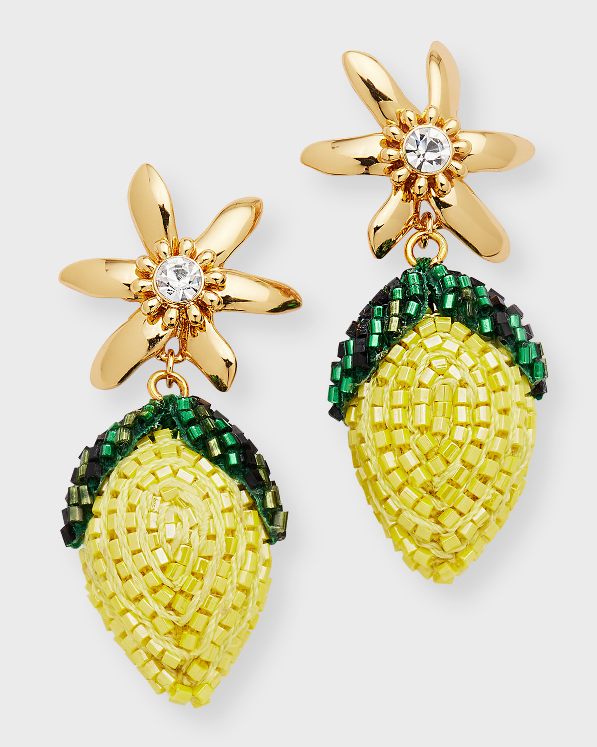 Mignonne Gavigan Women's Positano Lemon 14k Gold-plate, Cubic Zirconia & Glass Bead Drop Earrings In Yellow