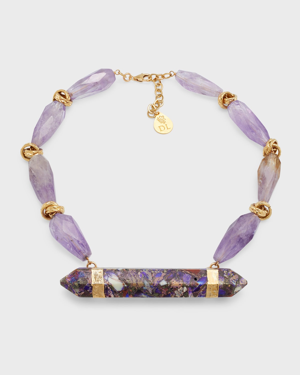 Devon Leigh Amethyst And Purple Imperial Jasper Necklace