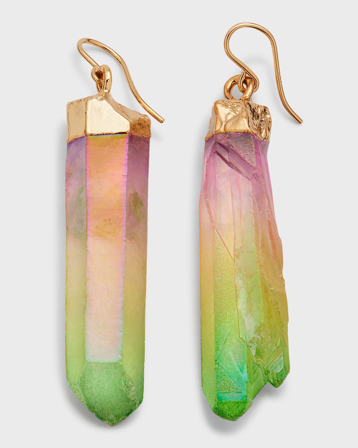 Devon Leigh Rainbow And Gold Foil Earrings In Multi Color