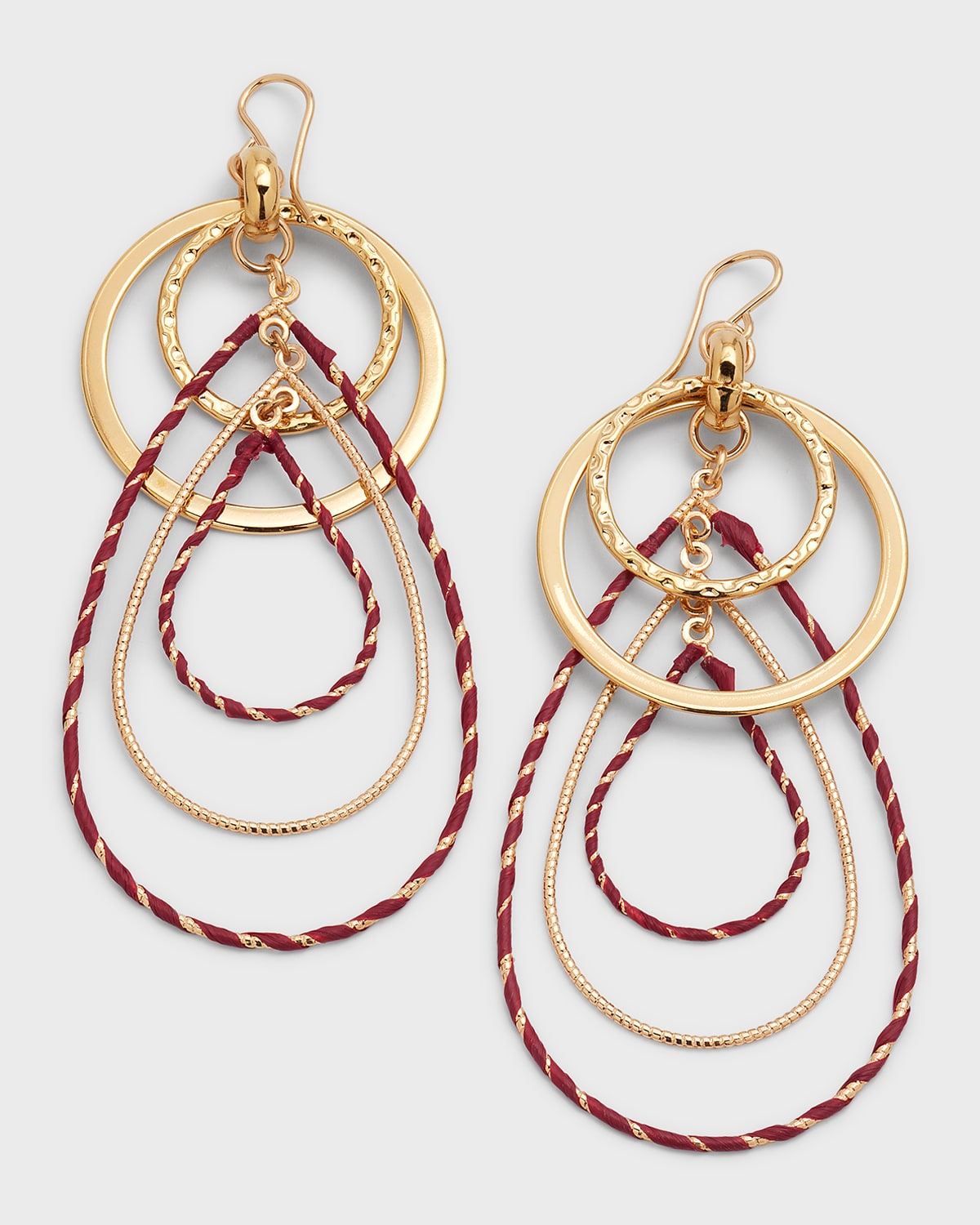 Devon Leigh Multi-link Wrapped Earrings In Red