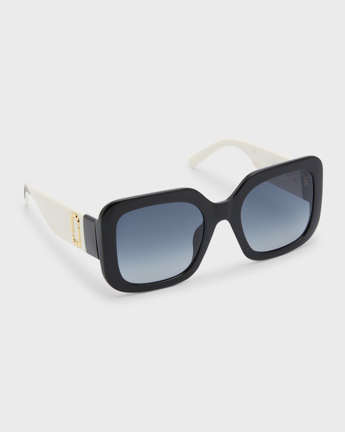 Marc Jacobs J Marc Square Two-tone Acetate Sunglasses In Blck Whte