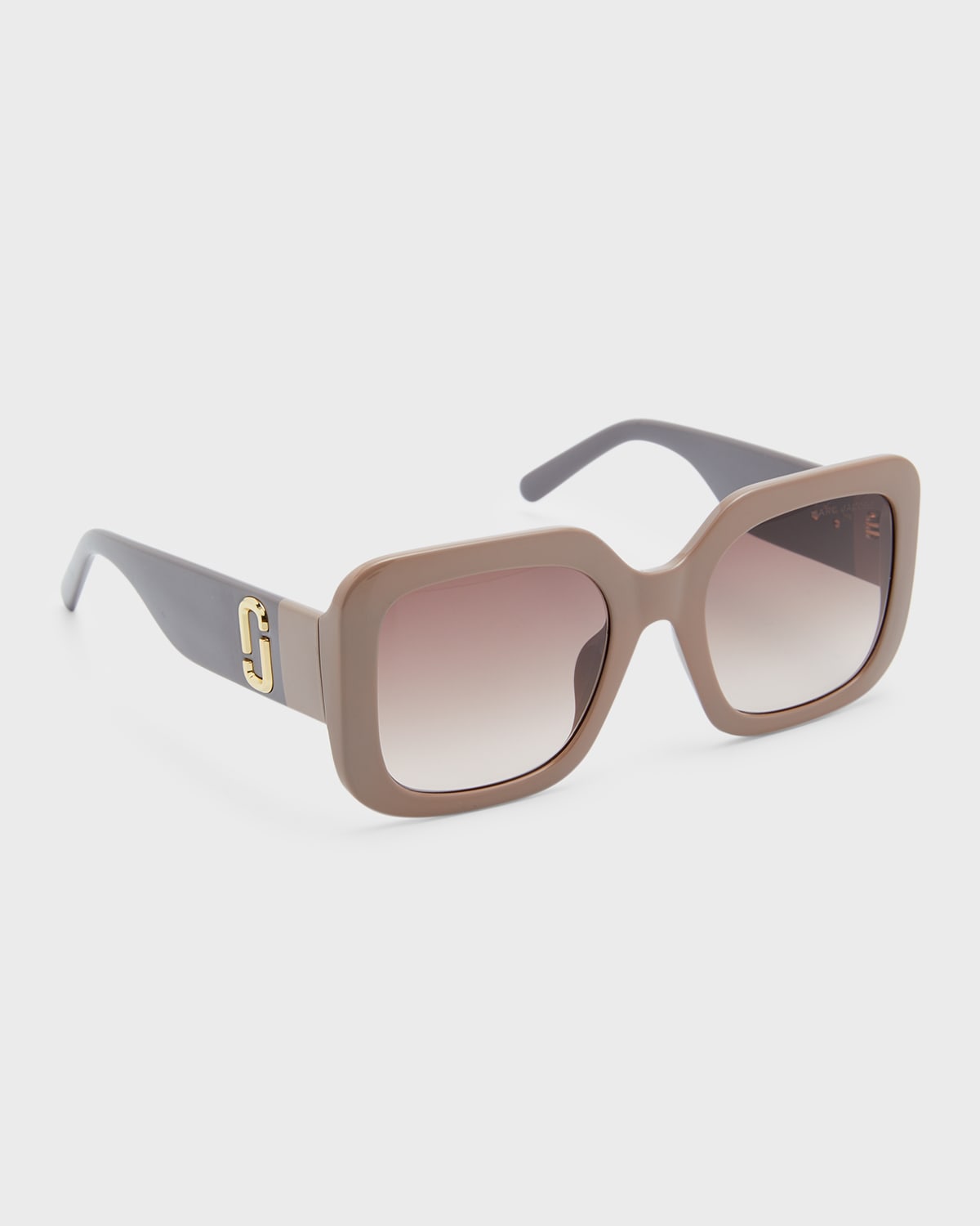 Marc Jacobs J Marc Square Two-tone Acetate Sunglasses In Beige Gre