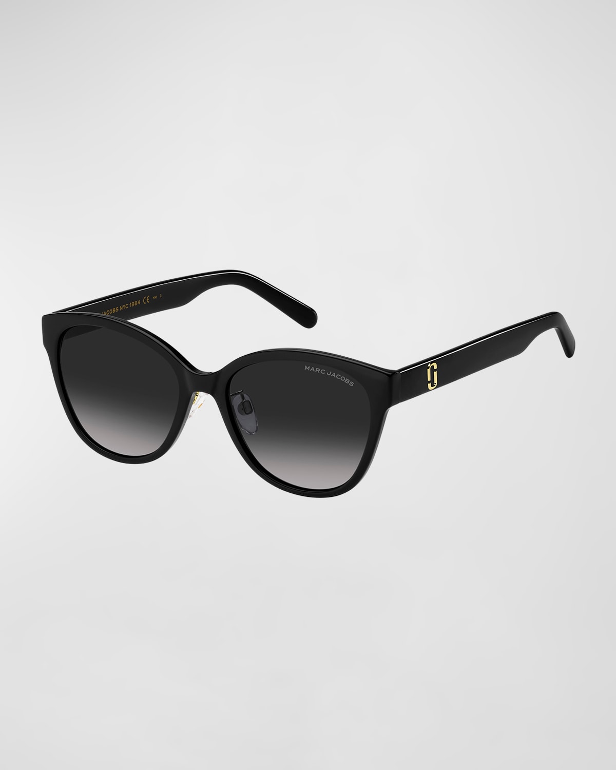 Marc Jacobs J Marc Round Two-tone Acetate Sunglasses In Black