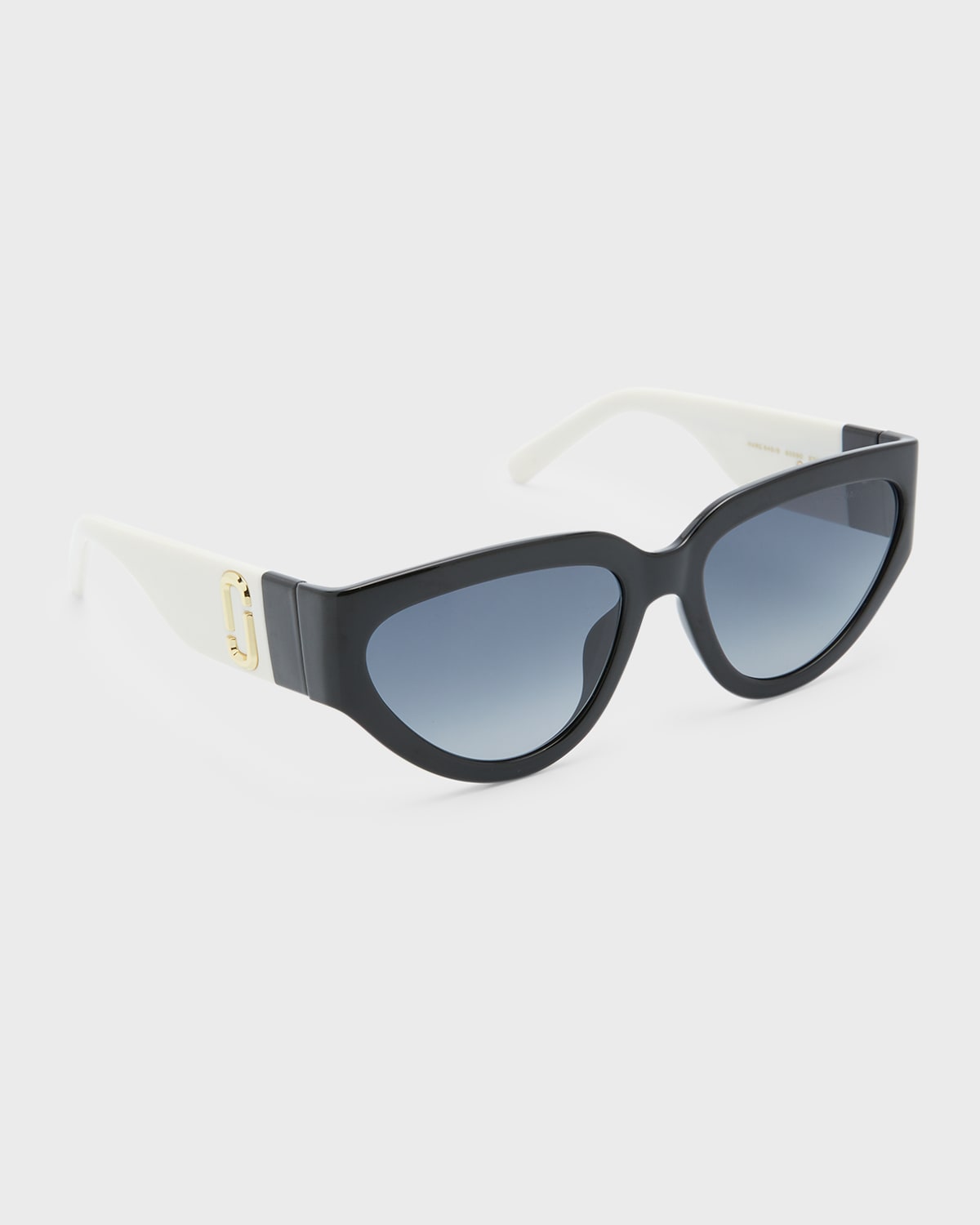 Shop Marc Jacobs J Marc Logo Plastic Cat-eye Sunglasses In Blck Whte