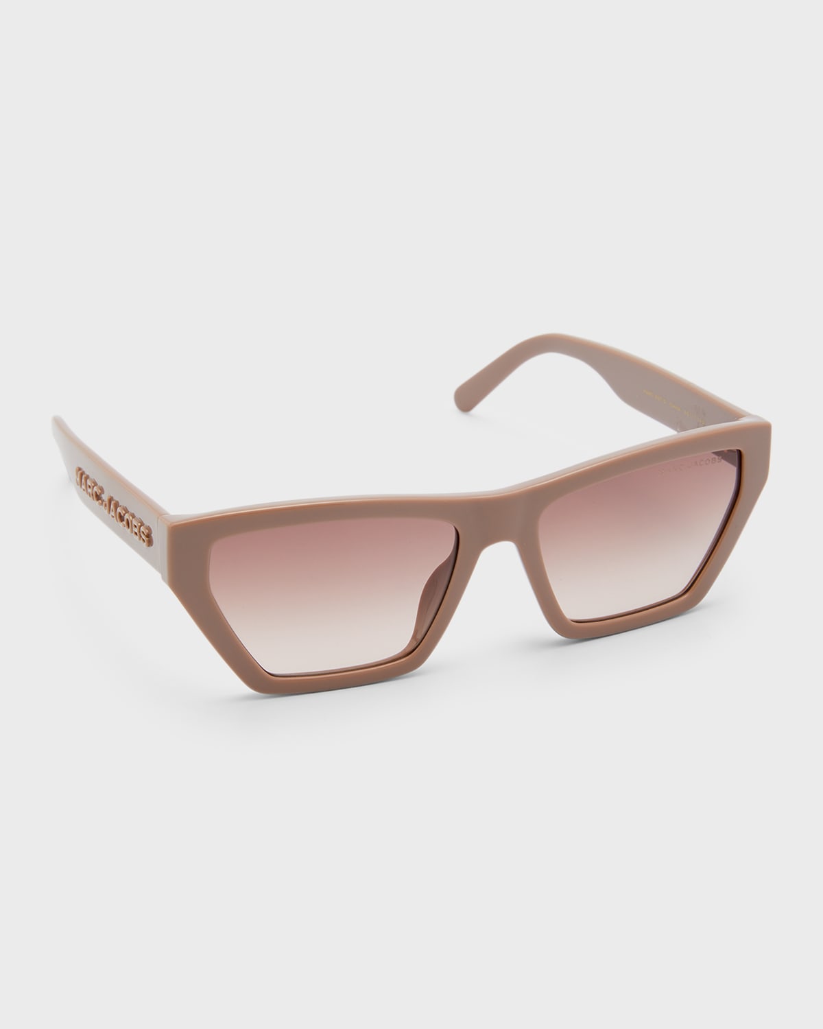 Shop Marc Jacobs Oversized Logo Plastic Cat-eye Sunglasses In Beige