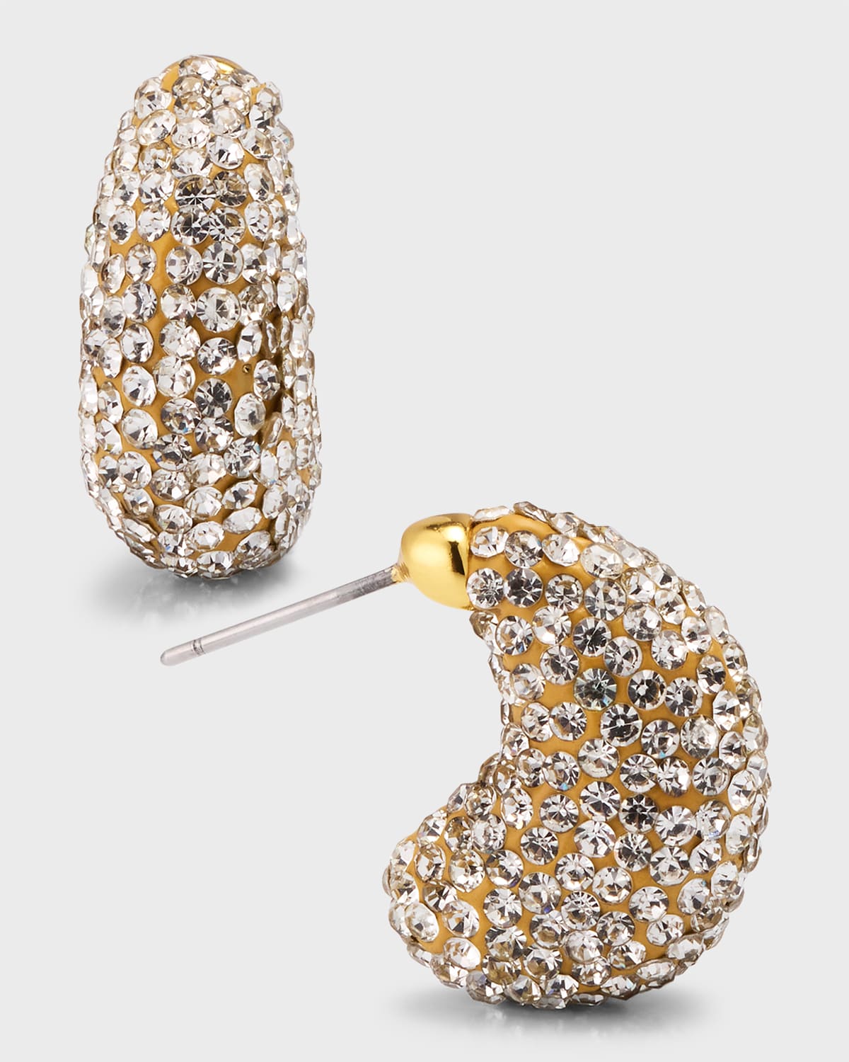Lele Sadoughi Women's 14k-gold-plated, Clay, & Crystal Mini Domed Hoop Earrings