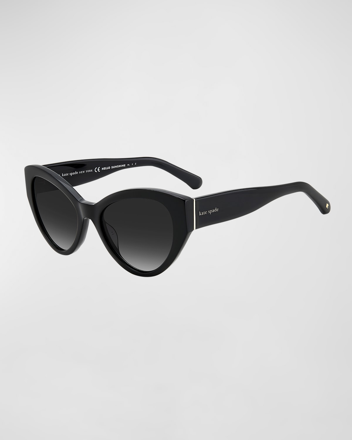 Shop Kate Spade Paisleigh Acetate Cat-eye Sunglasses In Black