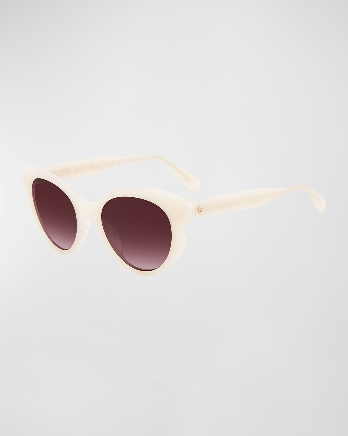 Kate Spade Elina Gradient Acetate Cat-eye Sunglasses In White