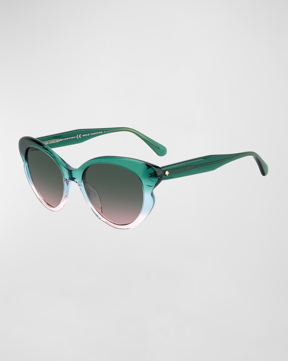 Kate Spade Elina Gradient Acetate Cat-eye Sunglasses In Green Black