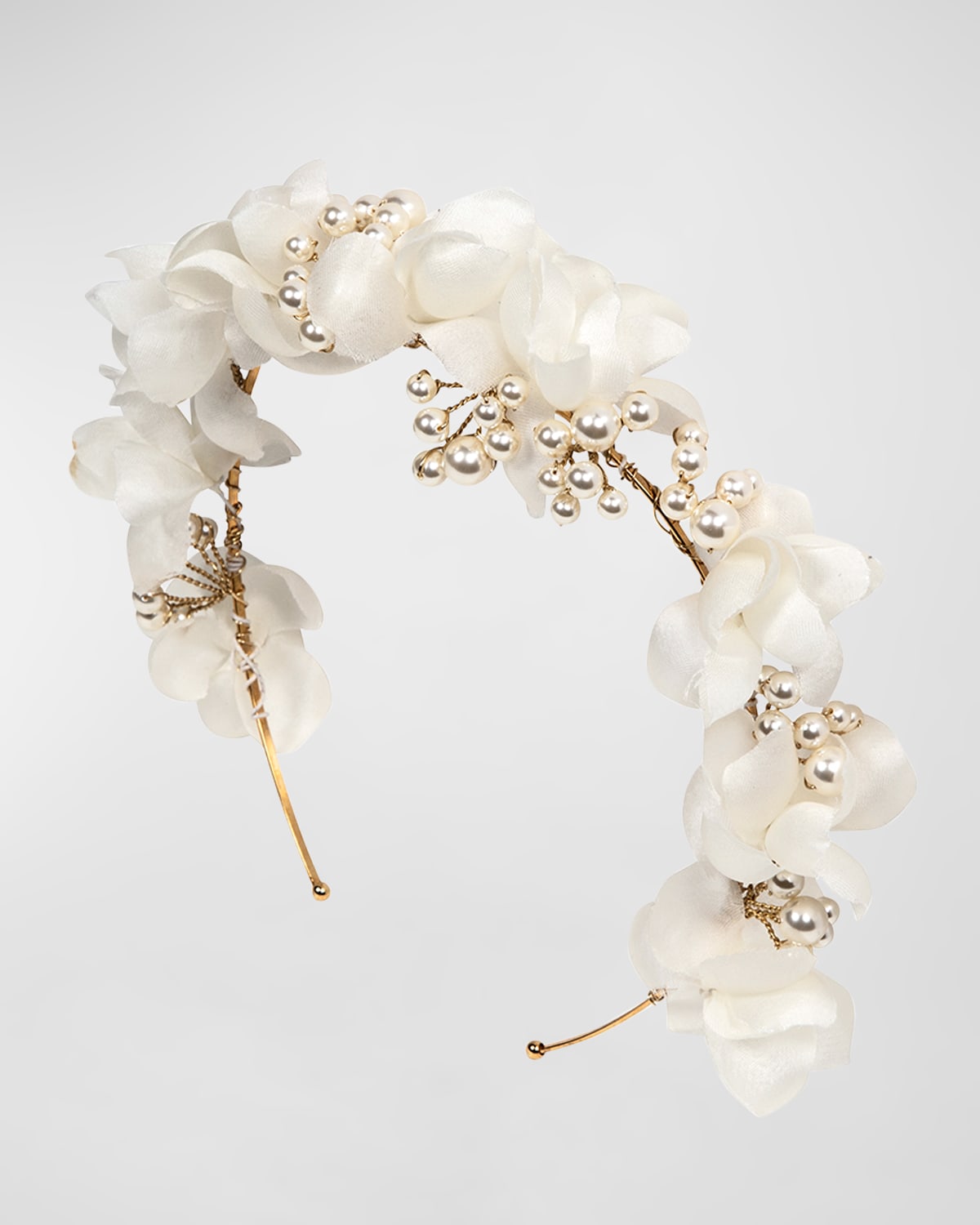 Jennifer Behr Darina Floral-embellished Headband In Cream