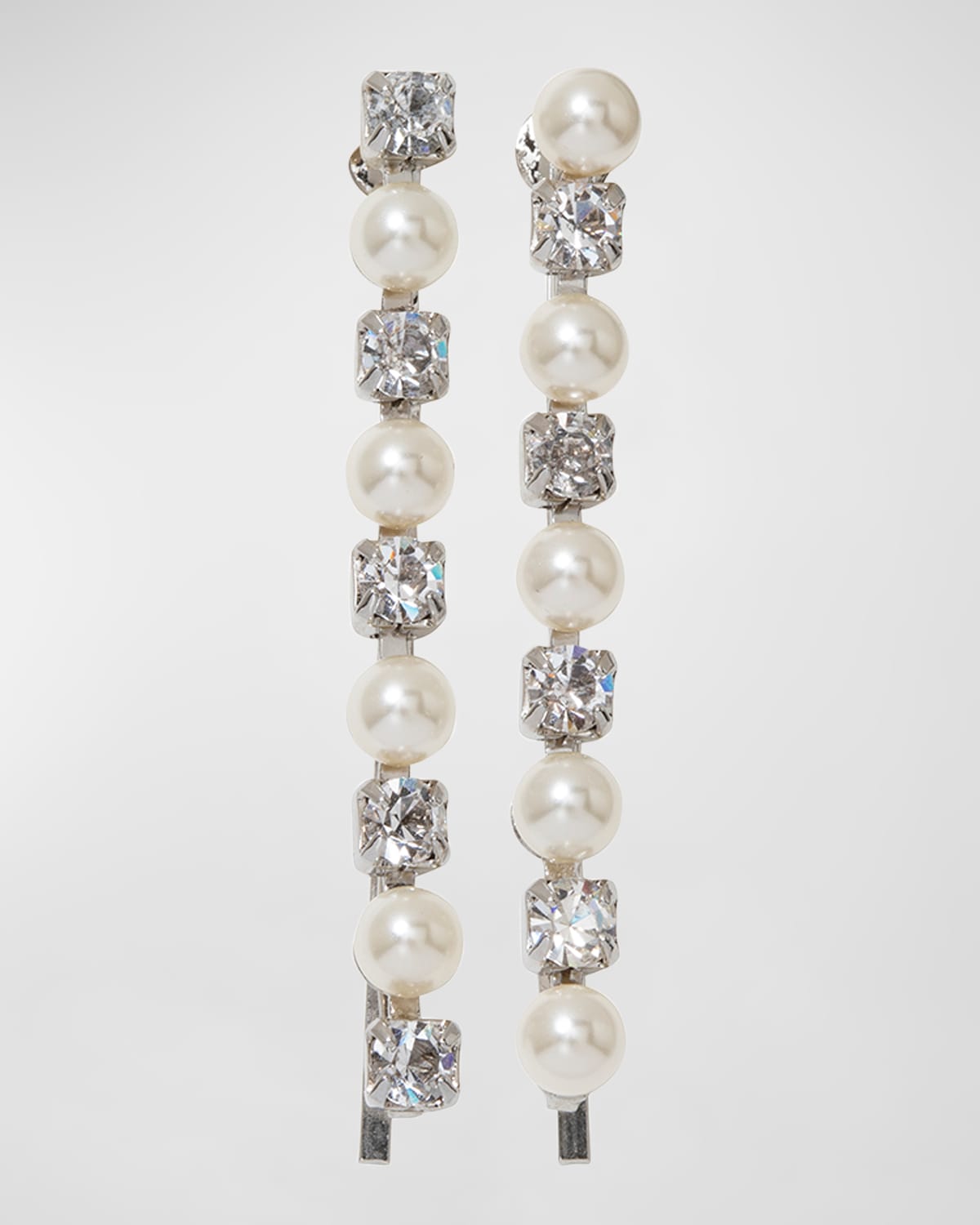 Jennifer Behr Zoe Pearly Crystal Bobby Pins, Set Of 2 In Crystal
