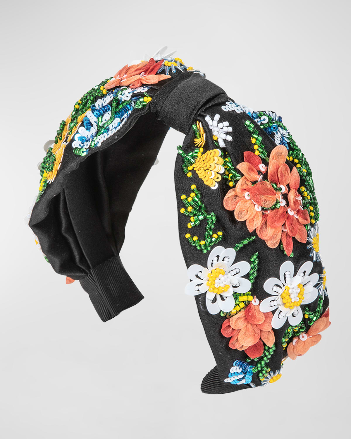 Jennifer Behr Jardin Floral-pattern Headband In Black