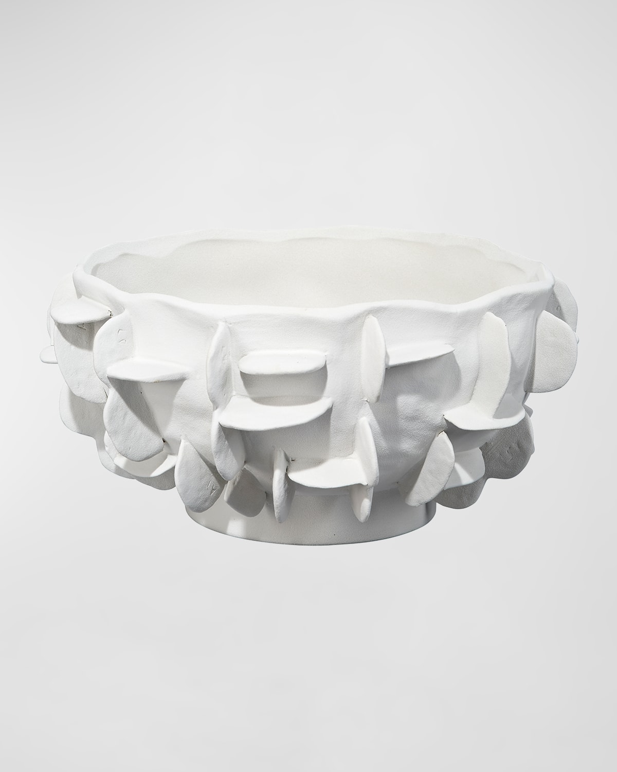 Shop Jamie Young Helios Bowl In White Ceramic
