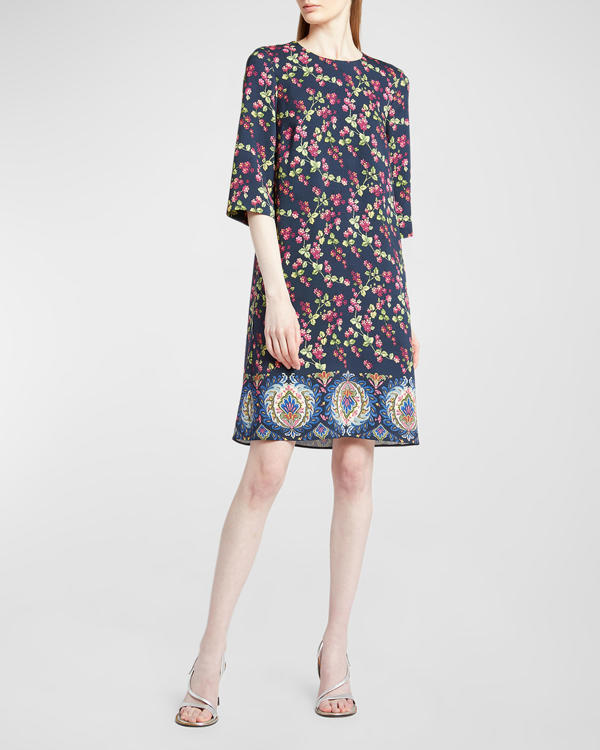 ETRO GARDEN PARTY FLORAL PRINT SHORT DRESS