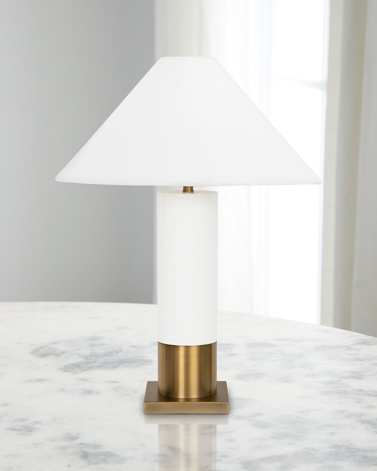 Worlds Away Bishop Lamp In White