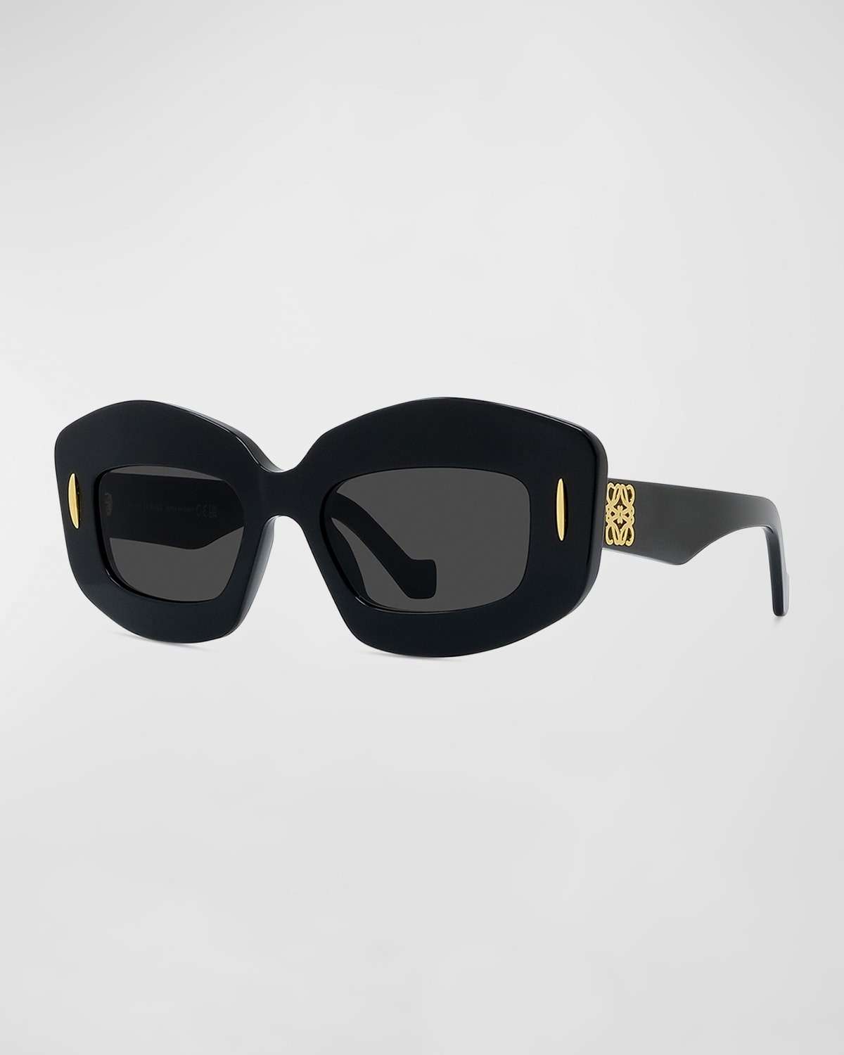 Loewe Anagram Acetate Rectangle Sunglasses In Sblk/smk