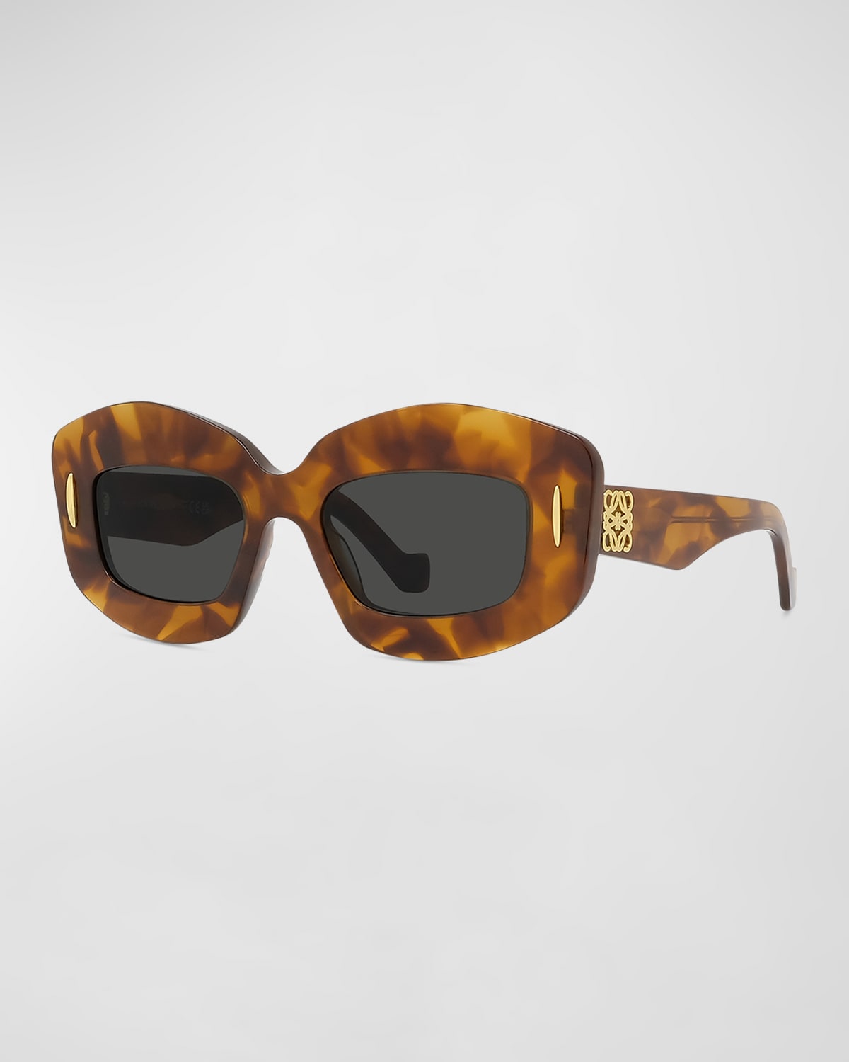 Loewe Anagram Plastic Rectangle Sunglasses In Colhav/smk