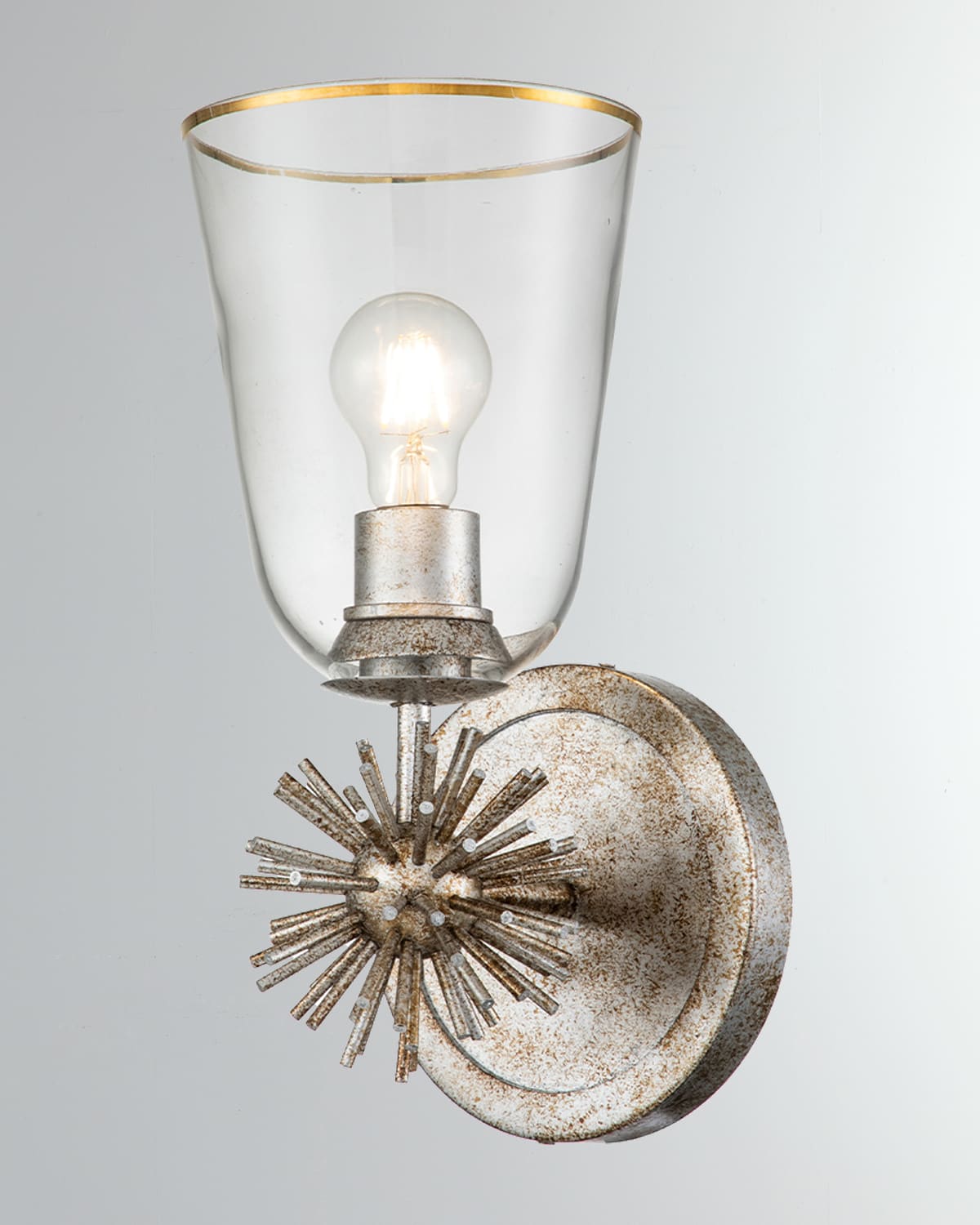 Lucas + Mckearn Staring 1-light Sconce In Silver Leaf In Silver Leaf