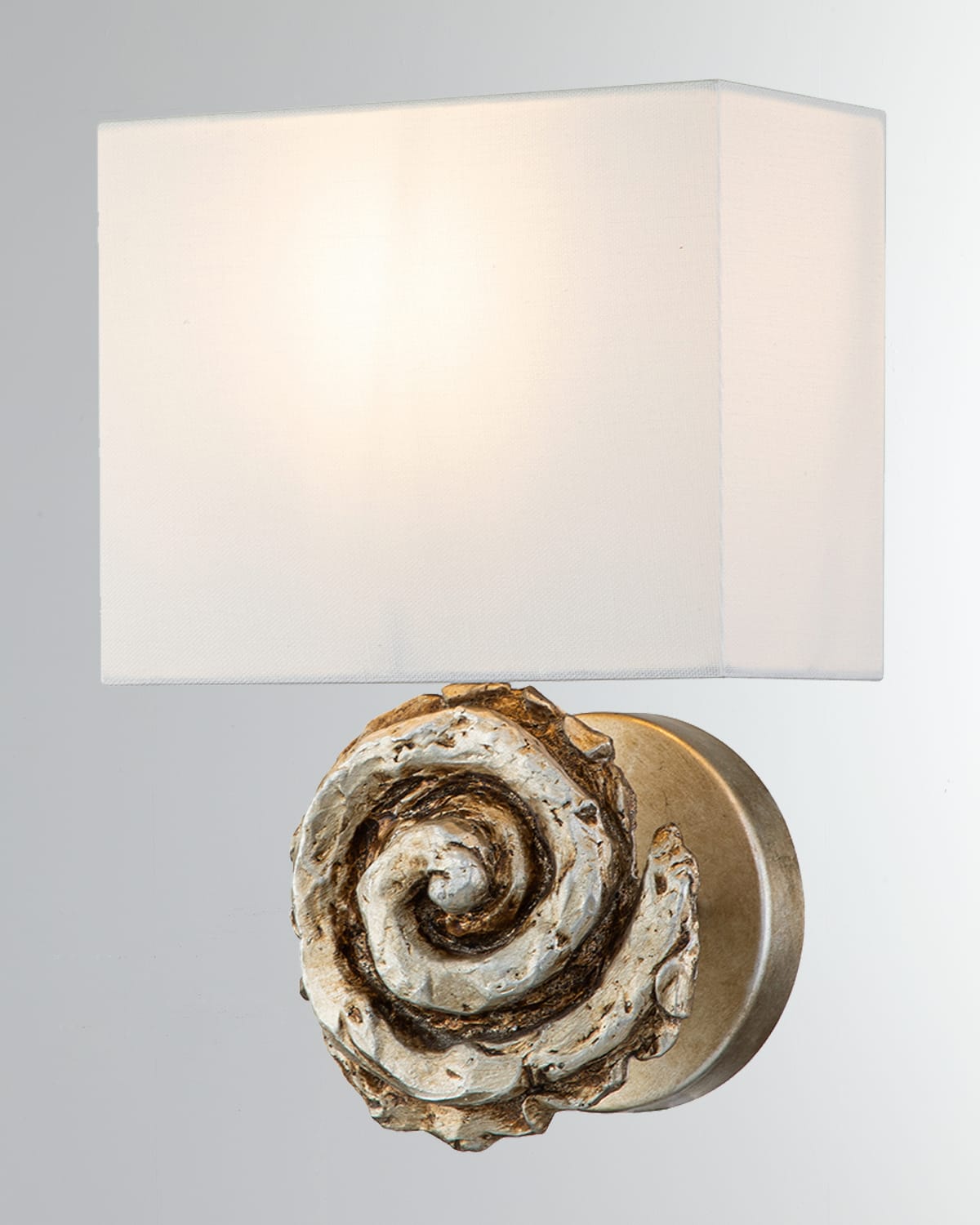 Shop Lucas + Mckearn Swirl Large Sconce In Bone In Silver Leaf