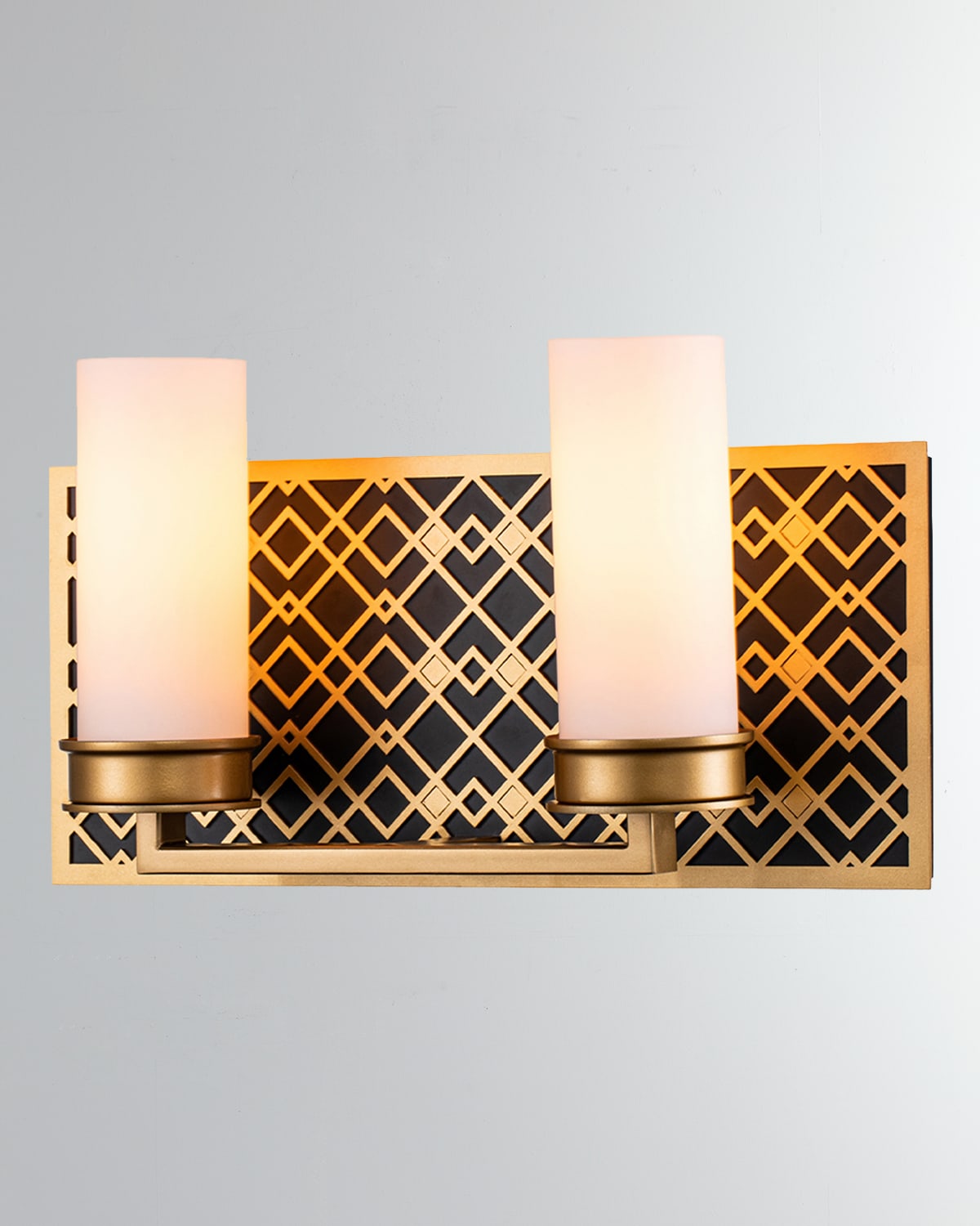 Ziggy 2-Light Bath Bar Sconce, Lacquered Gold