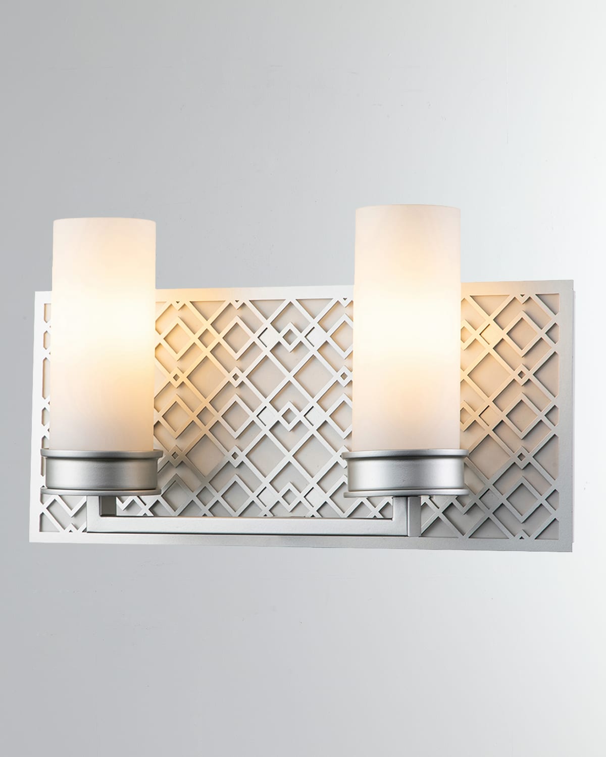 Ziggy 2-Light Bath Bar Sconce, Lacquered Silver