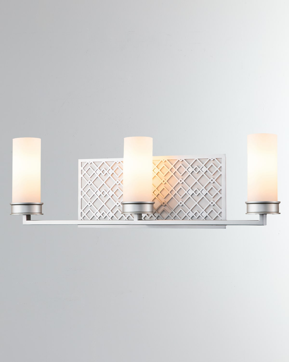 Ziggy 3-Light Bath Bar Sconce, Lacquered Silver