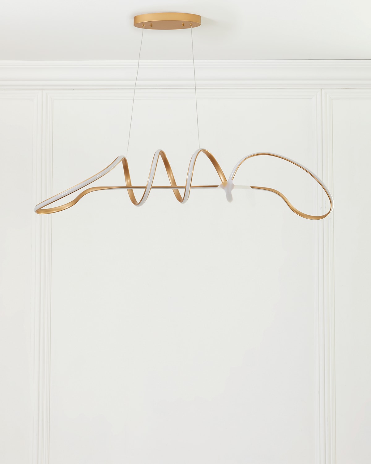 Ellington/litex Pulse Led Linear Chandelier Light - 47" In Champagne Brass
