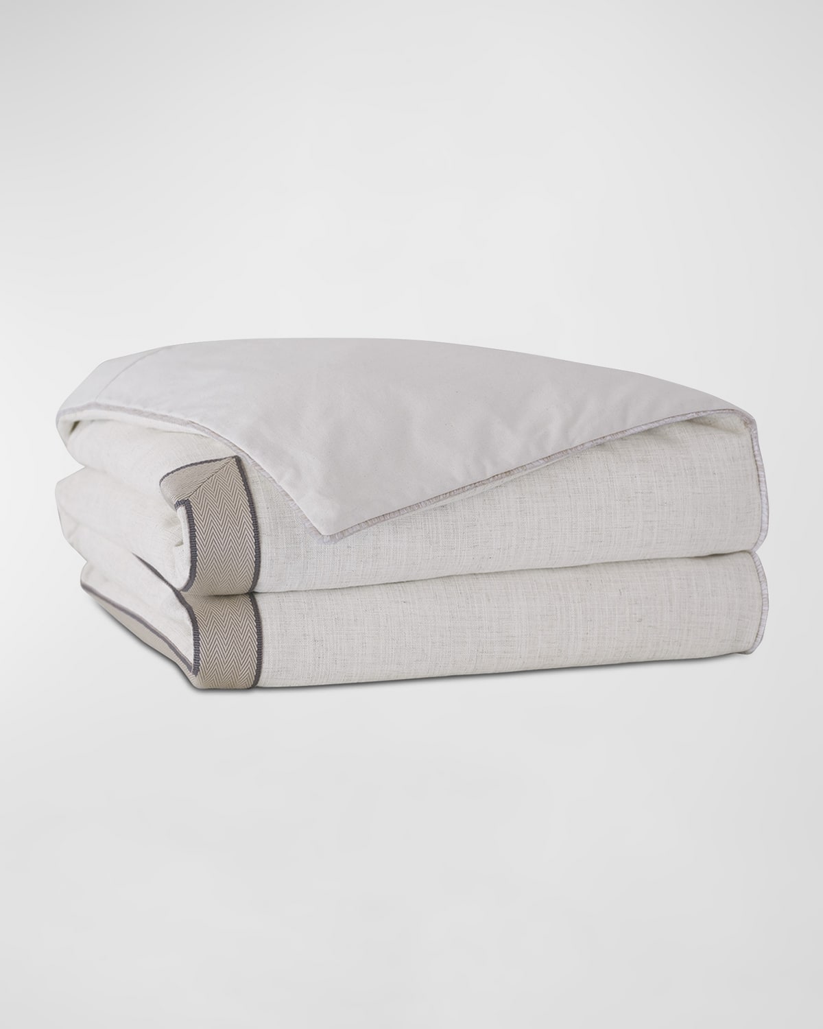 Eastern Accents Safford Chevron Border Queen Duvet In White