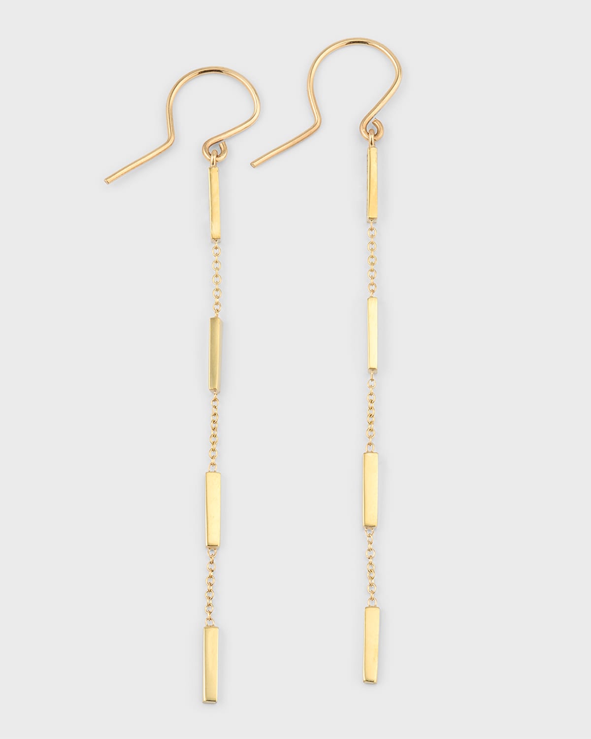 18k Bar By The Inch Drop Earrings