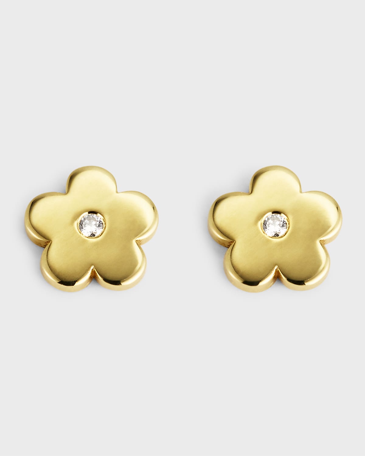 18K Yellow Gold Mini Daisy Stud Earrings